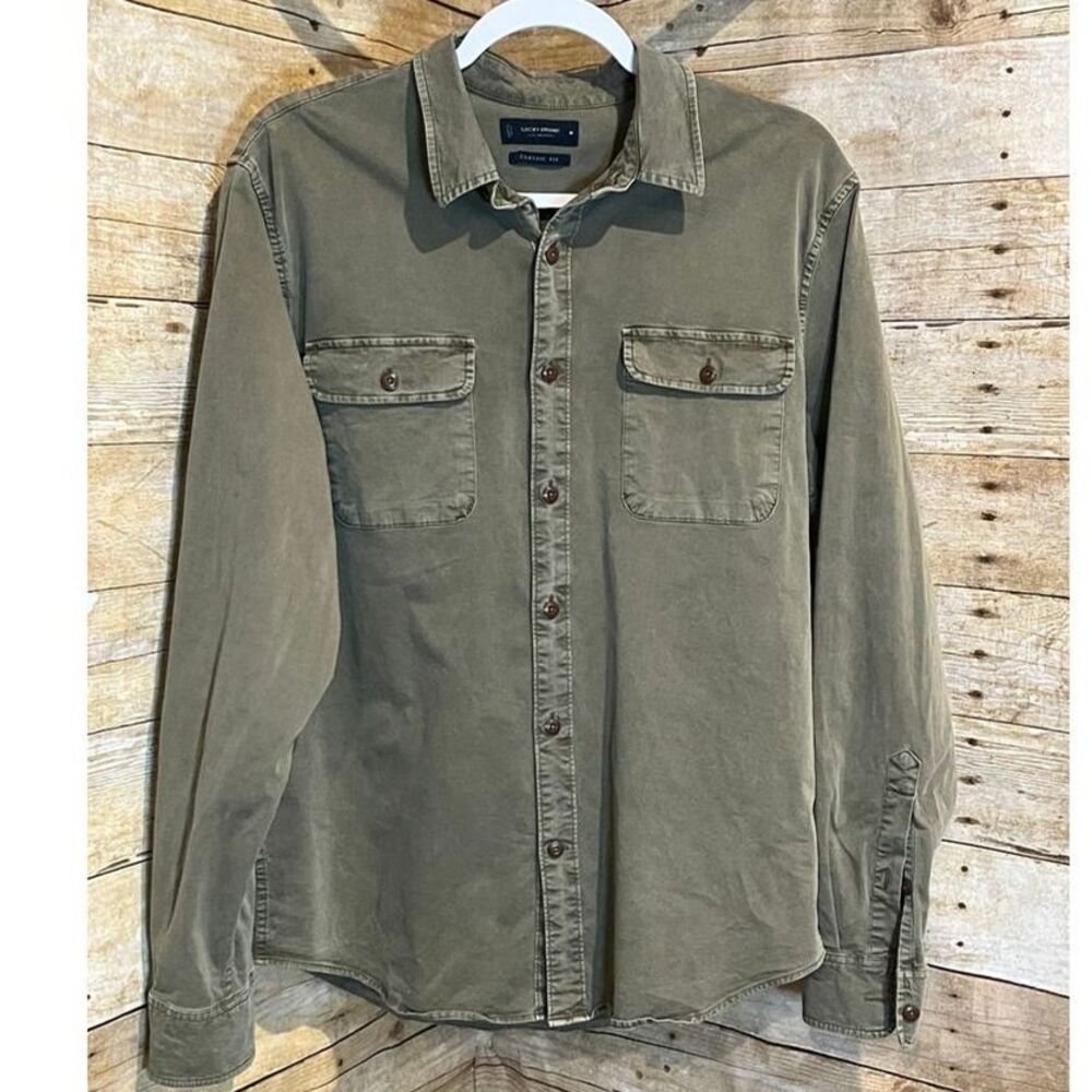 LUCKY BRAND BUTTON FRONT BOHO CASUAL CLASSIC EVERYDAY BASIC LAYERING SHIRT MED.